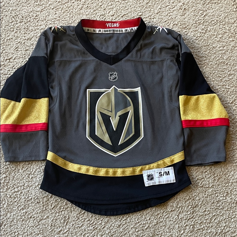 NHL Vegas Kids Jersey - Black, Gray, and Gold